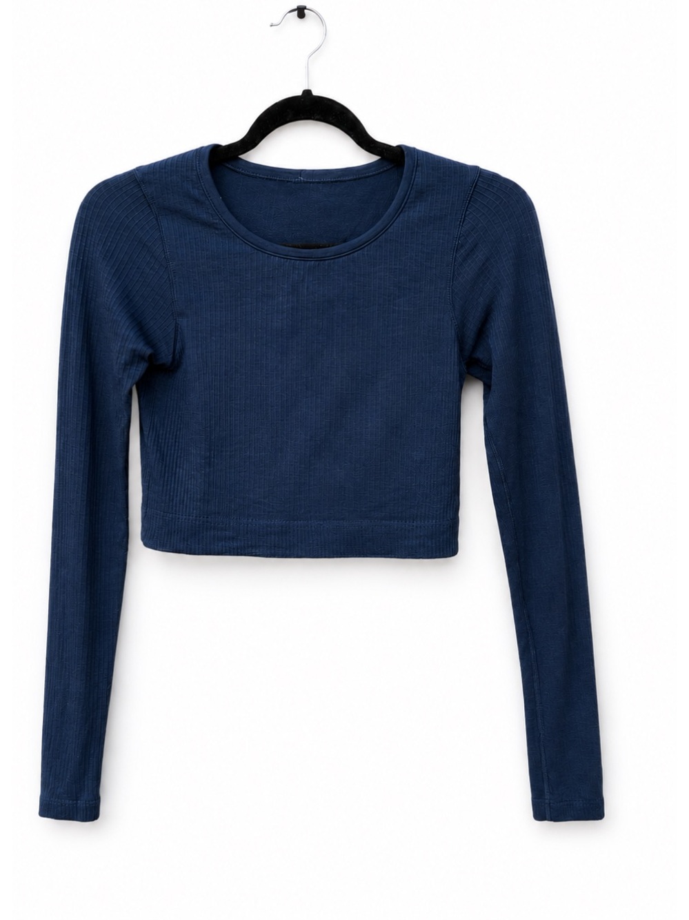 Lululemon Ebb to Street Long Sleeve Top Shirt Ribbed Crop ish yoga Pilates navy